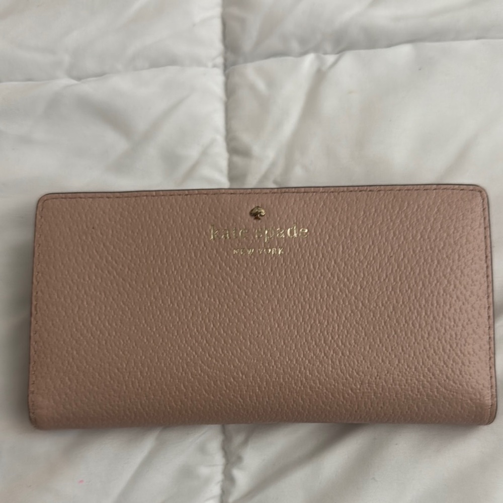Kate Spade Tan Continental Wallet Pebbled Leather